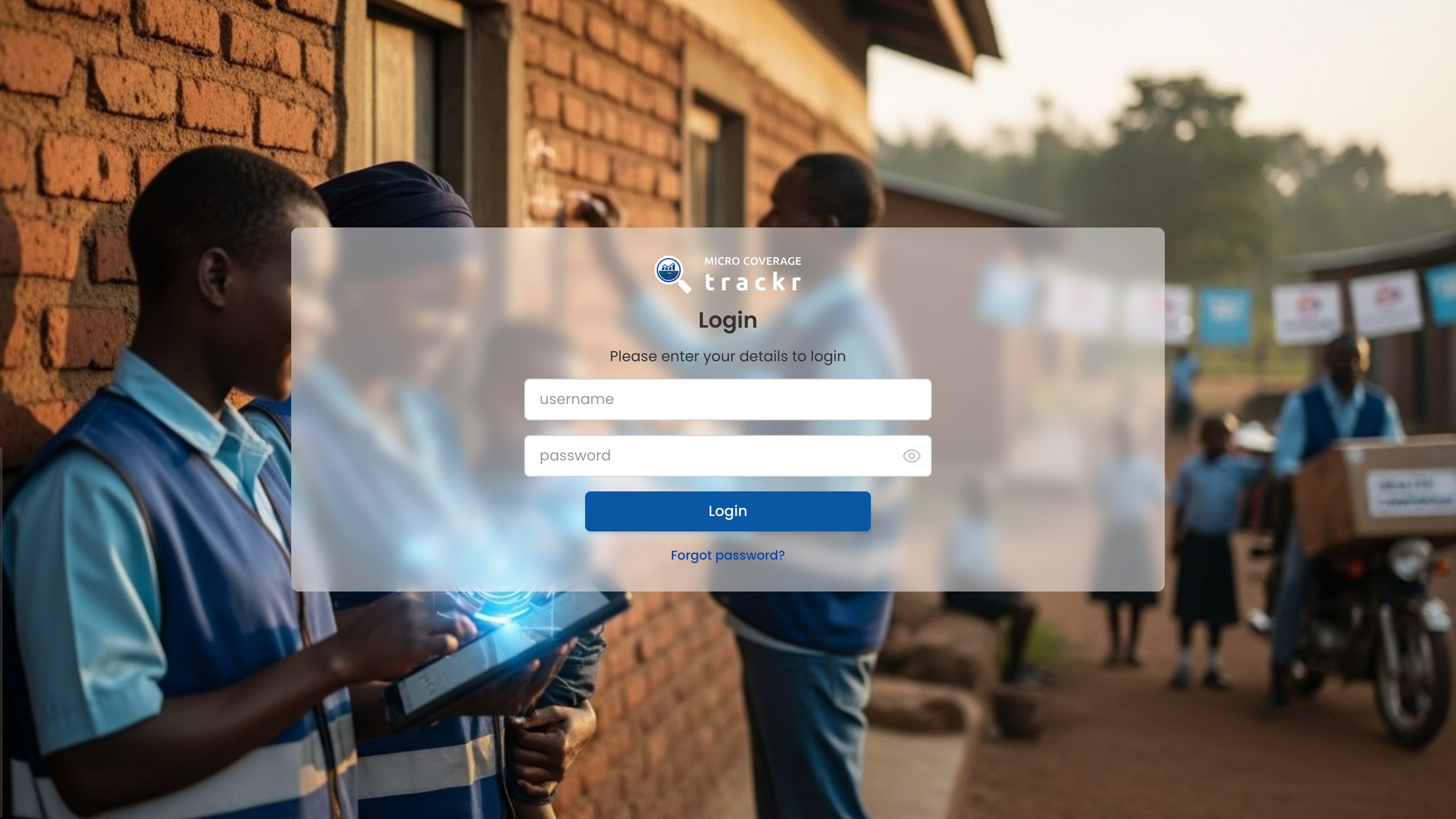 CoverageTrackr Login page after signing out